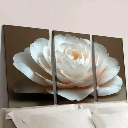 3pcs White Camellia Flower Elegant Floral CF  Wall Art Set Canvas Unframed - High Quality Print 100% Australian Made Wall Canvas