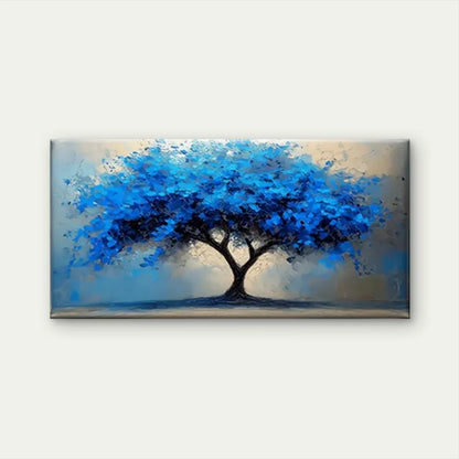 Blue Tree Abstract Perfect Wall Art Canvas Office Home Room Framed 120x60cm