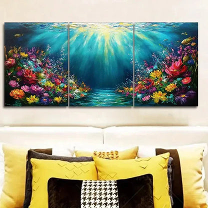 3pcs Flowers: The River of Life Wall Art Set Canvas Unframed - High Quality Print 100% Australian Made Wall Canvas - Bella Home Decor