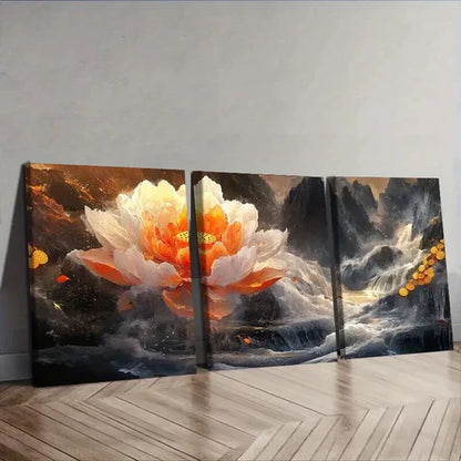 3pcs Giant Peony (2) Floral Wall Art Canvas Unframed - High Quality Print 100% Australian Made Wall Canvas - Bella Home Decor