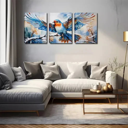 3pcs Exquisite Design, a Bird about to Take Off Wall Art Canvas Unframed - High Quality Print 100% Australian Made Wall Canvas