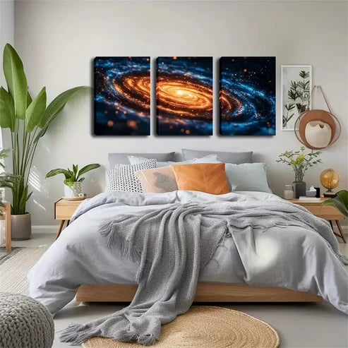 3pcs Home Of Mankind, Galaxy Wall Art Set Wall Art Canvas Unframed - High Quality Print 100% Australian Made Wall Canvas