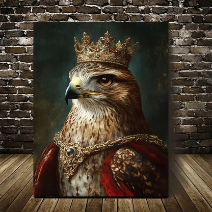 Regal Hawk Majestic Nature Inspired Design Painting 40x60cm Metal Print Ready to Hang