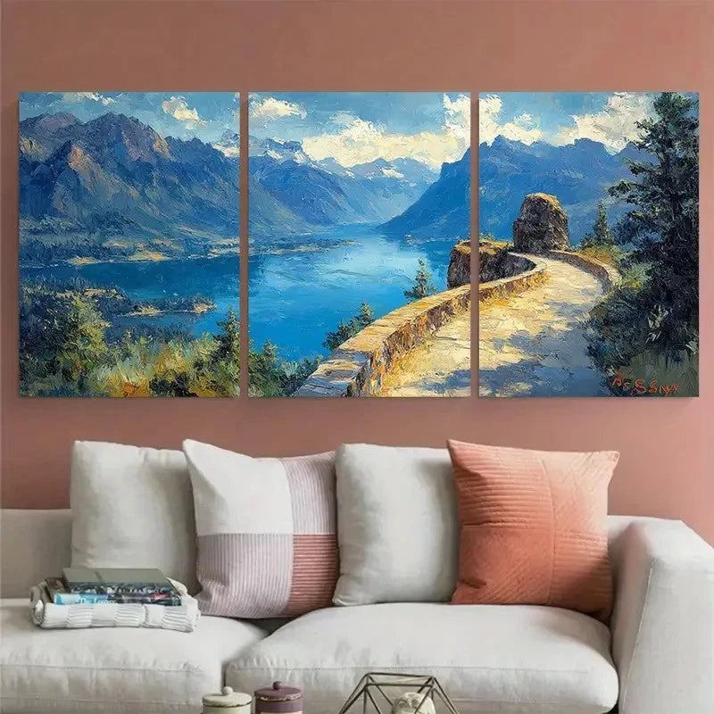 3pcs Beacon Rock State Park Columbia River Gorge Wall Art Set Canvas Framed 50x70cm - High Quality Print 100% Australian Made Wall Canvas Ready to Hang - Bella Home Decor