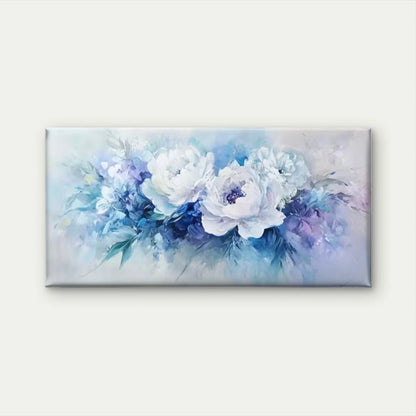 Enchanting Blue Flowers Wall Art Canvas Office Home Room Framed 120x60cm