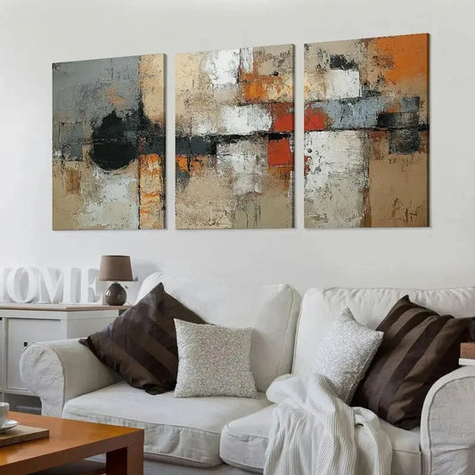 3pcs Abstract Geometric Modern Wall Art Set Canvas Framed 40x60cm - High Quality Print 100% Australian Made Wall Canvas Ready to Hang