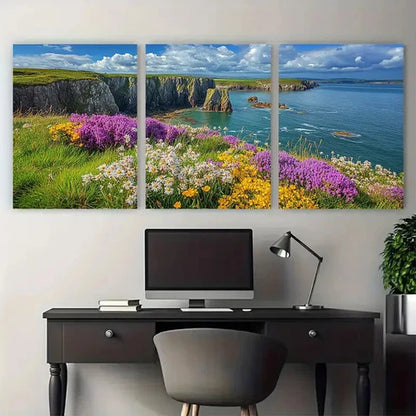 3pcs Pembrokeshire Coast National Park Travel Wall Art Canvas Unframed - High Quality Print 100% Australian Made Wall Canvas