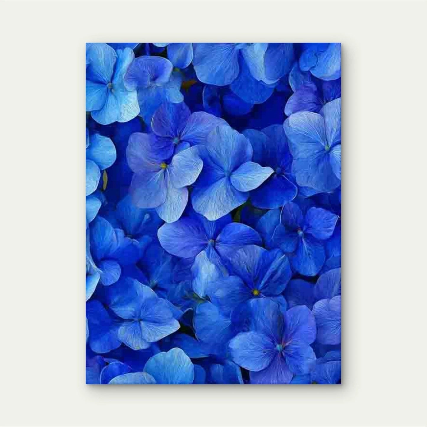 Blue Hydrangea Flower Metal Print Ready to Hang