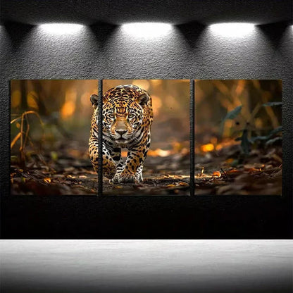3pcs Jungle Jaguar Wild Brazilian Feline in Nature Art Set Canvas Unframed - High Quality Print 100% Australian Made Wall Canvas