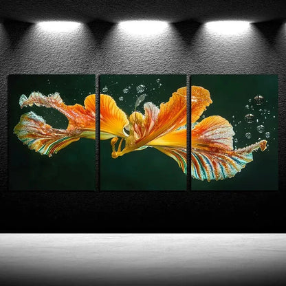 3pcs Modern Abstract Leaves and Floral Design Metal Print Ready to Hang Art - Bella Home Decor