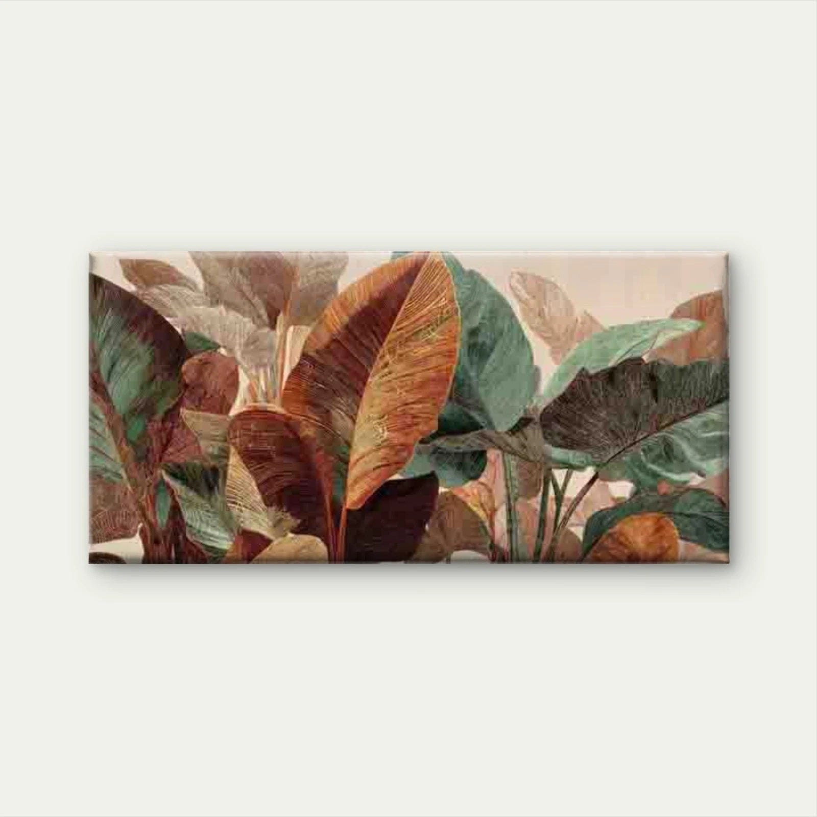 Tropical Theme, Dreamy Leaf Wall Art Canvas Office Home Room Framed 120x60cm - Bella Home Decor