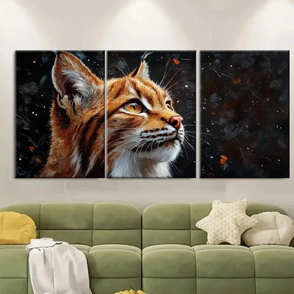 3pcs Wild Cat Oil Painting TO  Wall Art Set Canvas Framed 40x60cm - High Quality Print 100% Australian Made Wall Canvas Ready to Hang - Bella Home Decor