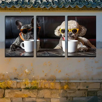 3pcs Charming Poodle & French Bulldog Metal Print Ready to Hang Art - Bella Home Decor