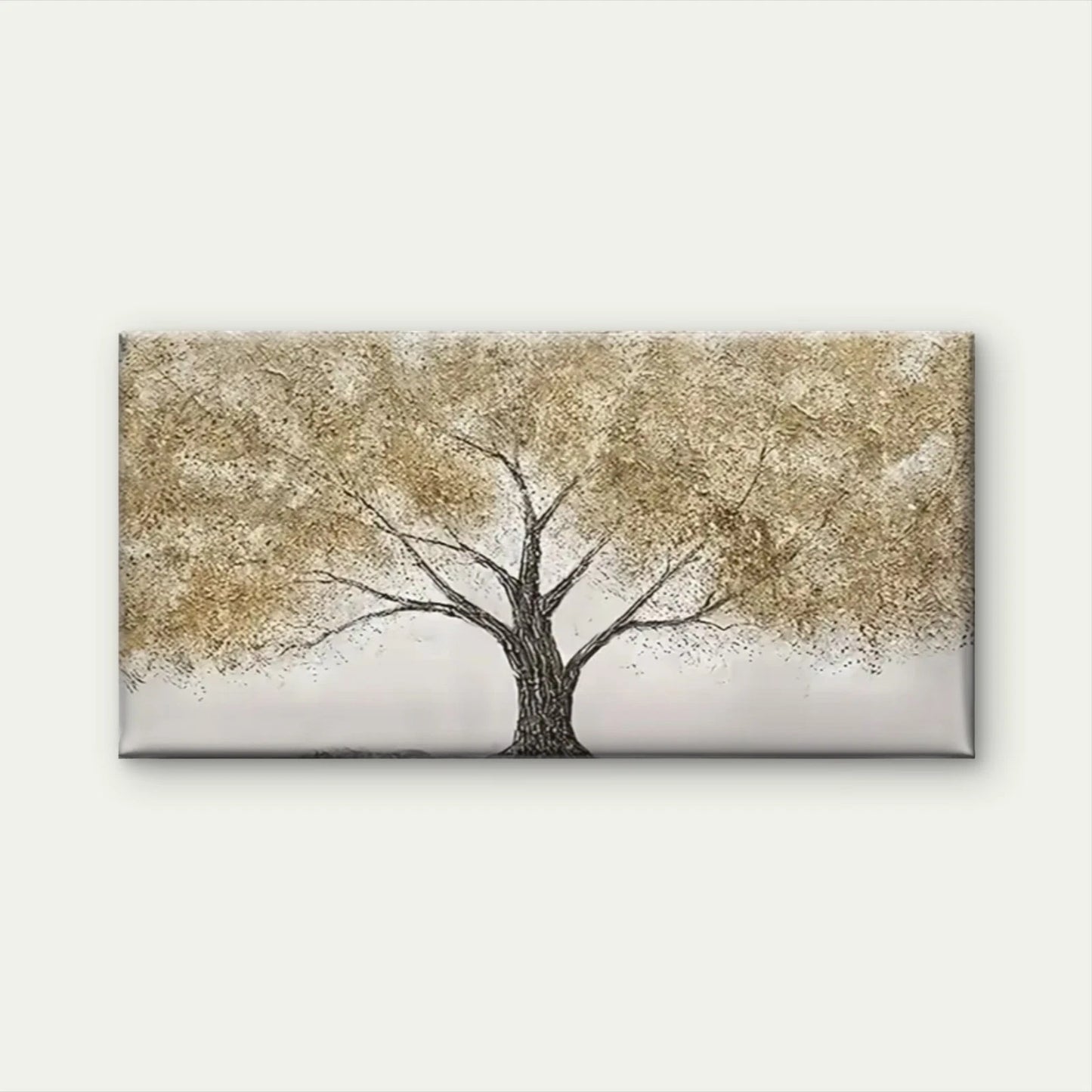 Modern Abstract Tree Golden Wall Art Canvas Office Home Room Framed 120x60cm