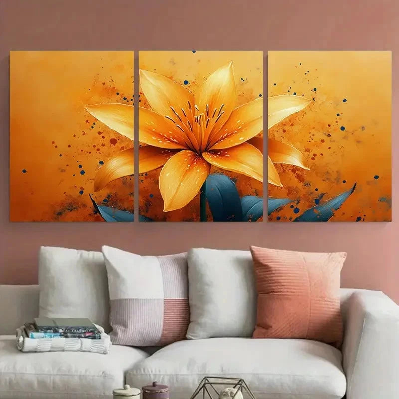 3pcs Abstract Yellow Orange Water Perfect Wall Art Set Canvas Framed 60x90cm - High Quality Print 100% Australian Made Wall Canvas Ready to Hang - Bella Home Decor