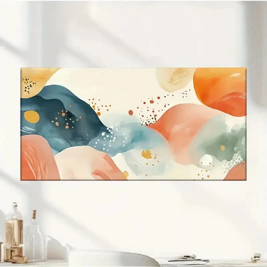 Colored Abstract Shapes Wall Art Canvas Office Home Room Framed 120x60cm