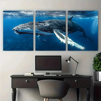 3pcs Humpback Whale Southern Africa Coast Metal Print Ready to Hang Art - Bella Home Decor