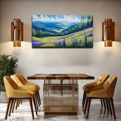 Meadow With Wildflowers Wall Art Canvas Office Home Room Framed 120x60cm