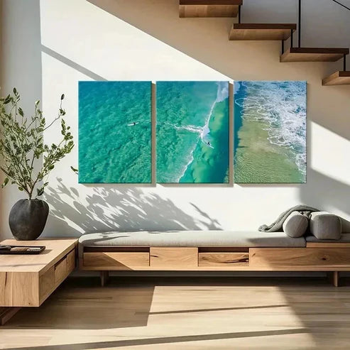 3pcs Seaside Sea Sports Surfing Landscape Wall Art Canvas Unframed - High Quality Print 100% Australian Made Wall Canvas