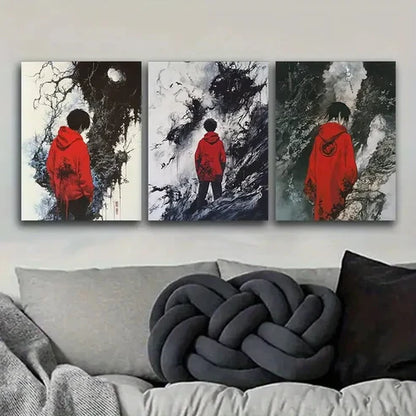 3pcs Dark Lord of hell (4) Wall Art Set Canvas Unframed - High Quality Print 100% Australian Made Wall Canvas - Bella Home Decor