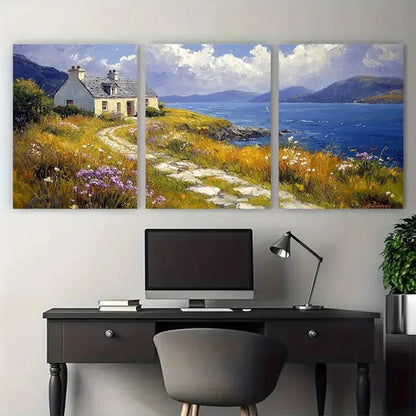 3pcs Ring Of Kerry Painting Ireland Stun Perfect Wall Art Set Canvas Unframed - High Quality Print 100% Australian Made Wall Canvas