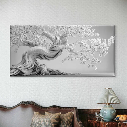 Twisted Tree Black & White Wall Art Canvas Office Home Room Framed 120x60cm