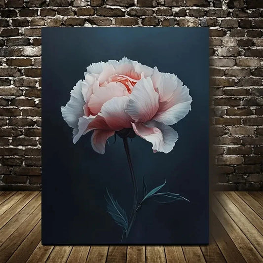 Elegant Carnation Flower Botanical Painting 40x60cm Metal Print Ready to Hang