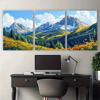 3pcs Showcasing Colorado Travel Mountain View Wall Art Set Canvas Framed 50x70cm - High Quality Print 100% Australian Made Wall Canvas Ready to Hang