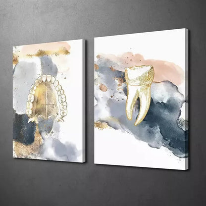 2pcs Decorative Painting, Abstract Texture Painting Canvas Framed 50x75cm - High Quality Print 100% Australian Made Wall Canvas Ready to Hang - Bella Home Decor