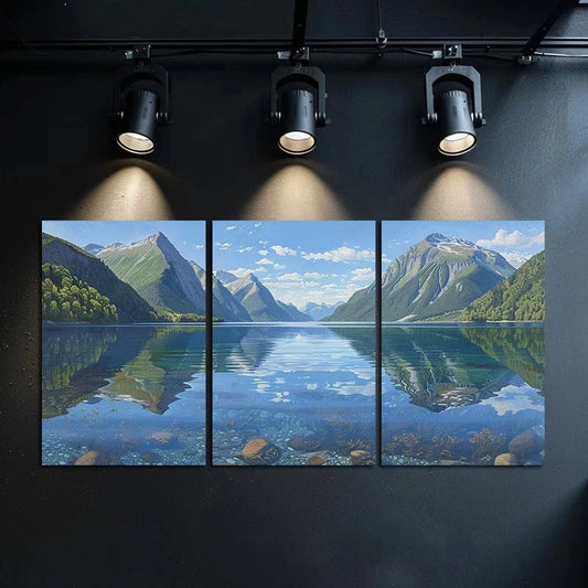 3pcs Norway's mountains are magnificent Metal Print Ready to Hang Art
