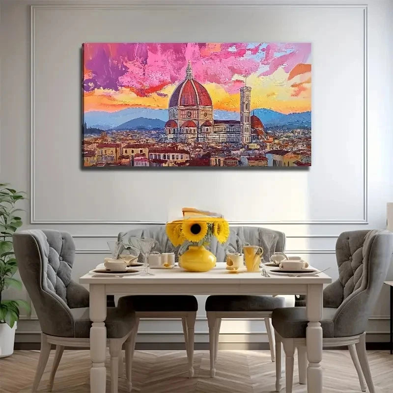 Vibrant East European Perfect Wall Art Canvas Office Home Room Framed 120x60cm