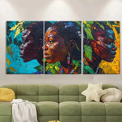 3pcs The Art of Gabon From Loango's Shores Metal Print Ready to Hang Art