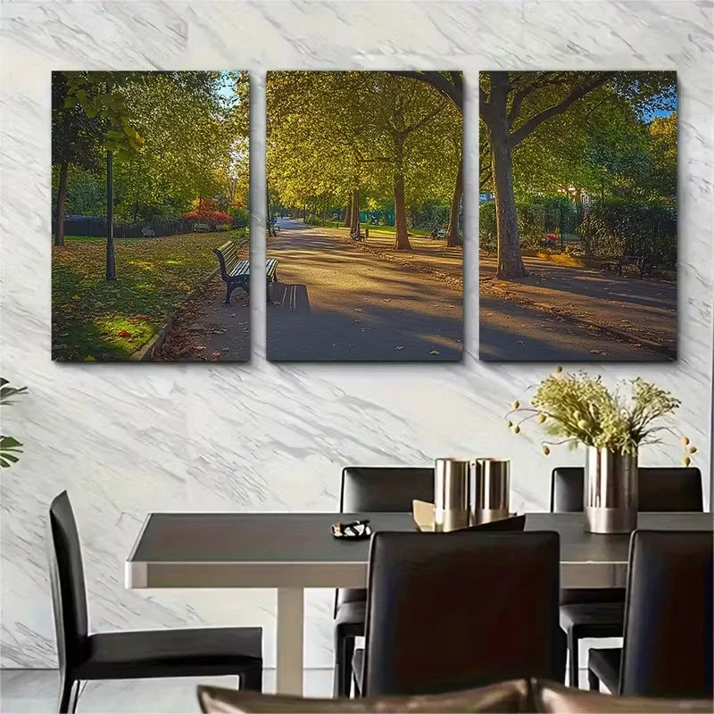 3pcs Burgess Park Serenity Londons Metal Print Ready to Hang Art - Bella Home Decor