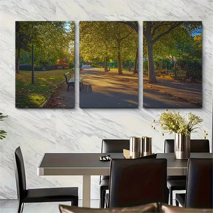 3pcs Burgess Park Serenity Londons Metal Print Ready to Hang Art - Bella Home Decor