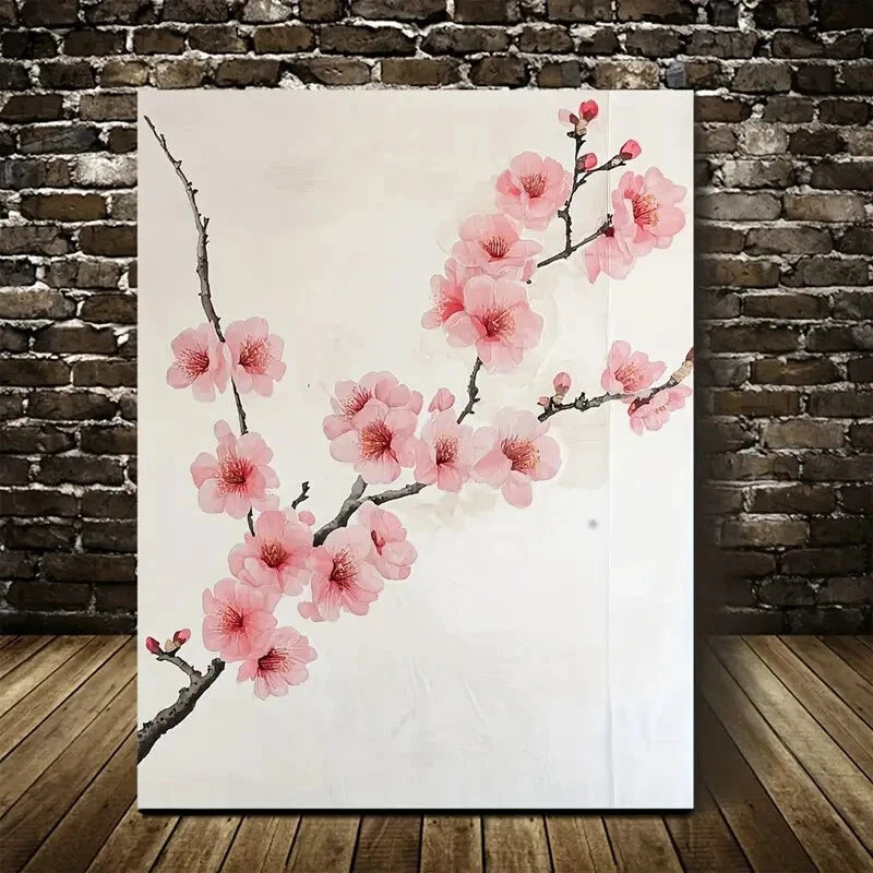 Beautiful Cherry Blossom Serene Pink Floral Design 40x60cm Metal Print Ready to Hang - Bella Home Decor