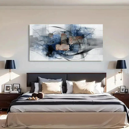 Modern Abstract Watercolor Wall Art Canvas Office Home Room Framed 120x60cm