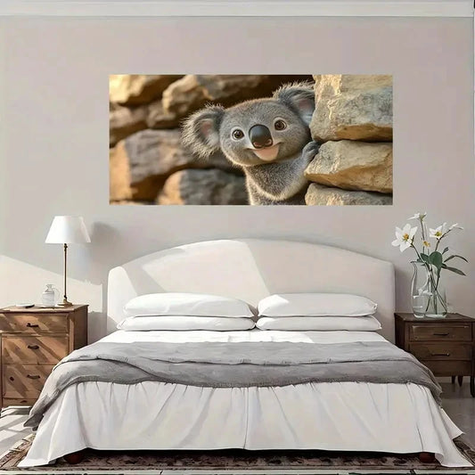 Koala Cute Modern Playful Wall Art Canvas Office Home Room Framed 120x60cm