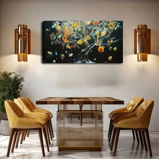 Vibrant Colors Minimalist Tree Wall Art Canvas Office Home Room Framed 120x60cm