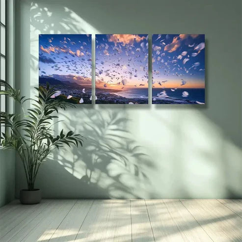 3pcs Sunset in Cape Town Wall Art Set Canvas Unframed - High Quality Print 100% Australian Made Wall Canvas