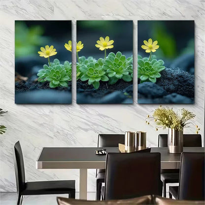 3pcs Wild Saxifrage Plant Botanical Metal Print Ready to Hang Art