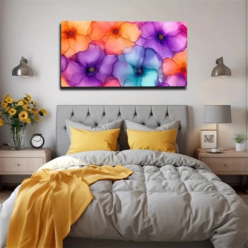 Dark Flower Stamens Suitable Wall Art Canvas Office Home Room Framed 120x60cm