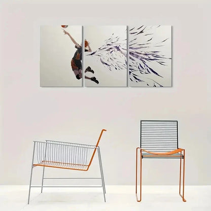 3pcs Dynamic Sports Volleyball Player in Action Metal Print Ready to Hang Art - Bella Home Decor