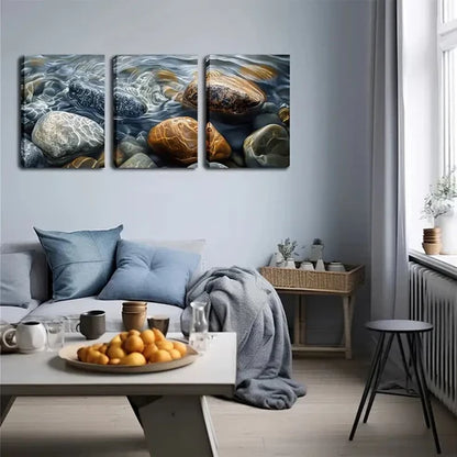 3pcs Art Deco Coastal Canvas Wall Art Set Canvas Framed 60x90cm - High Quality Print 100% Australian Made Wall Canvas Ready to Hang