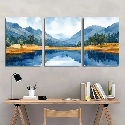 3pcs Ireland Painting Wicklow Mountains Art Metal Print Ready to Hang Art - Bella Home Decor