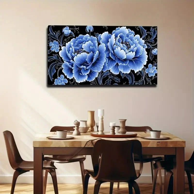 Blooming Big Flowers With Small Wall Art Canvas Office Home Room Framed 120x60cm