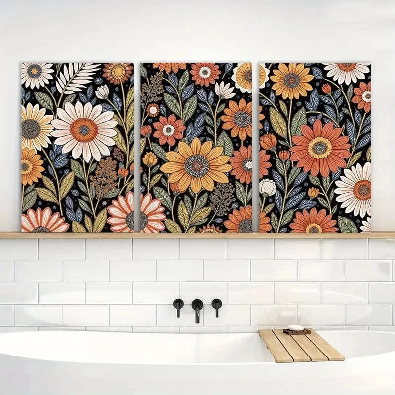 3pcs Painting Abstract Boho Colorful Metal Print Ready to Hang Art - Bella Home Decor