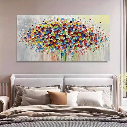 Textured Tree Abstract Colorful Wall Art Canvas Office Home Room Framed 120x60cm