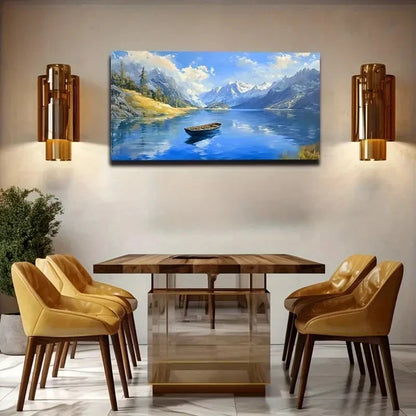 Serene Forest Cabin Scene Wall Art Canvas Office Home Room Framed 120x60cm