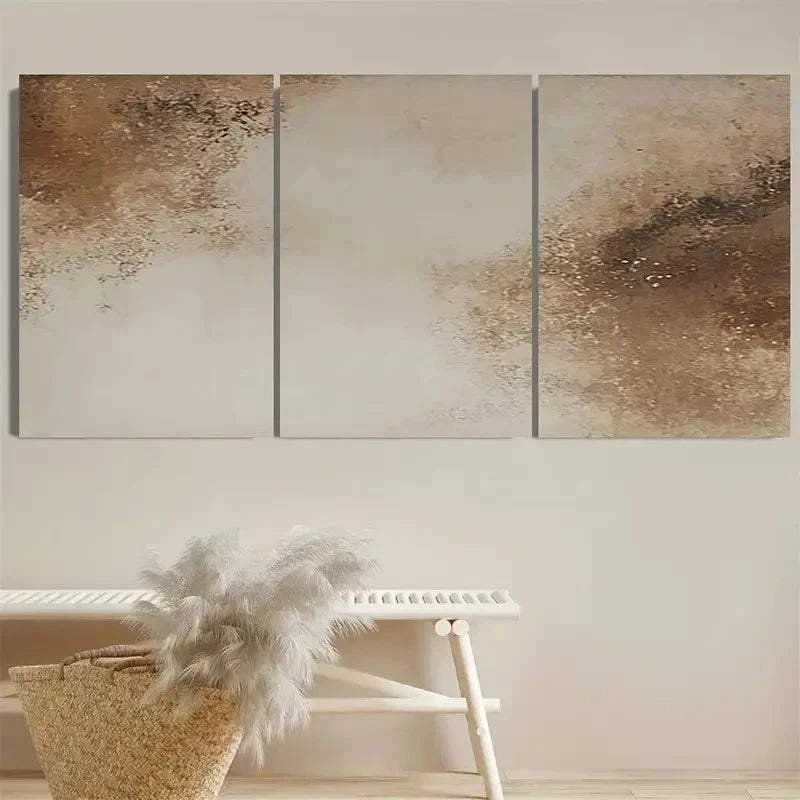 3pcs Polyester Fiber with Wooden Wall Art Set Canvas Framed 50x70cm - High Quality Print 100% Australian Made Wall Canvas Ready to Hang