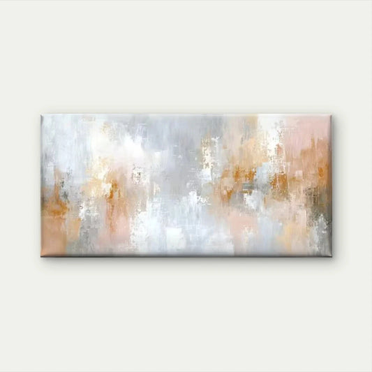 Abstract Orange & White Canvas Office Home Room Framed 120x60cm